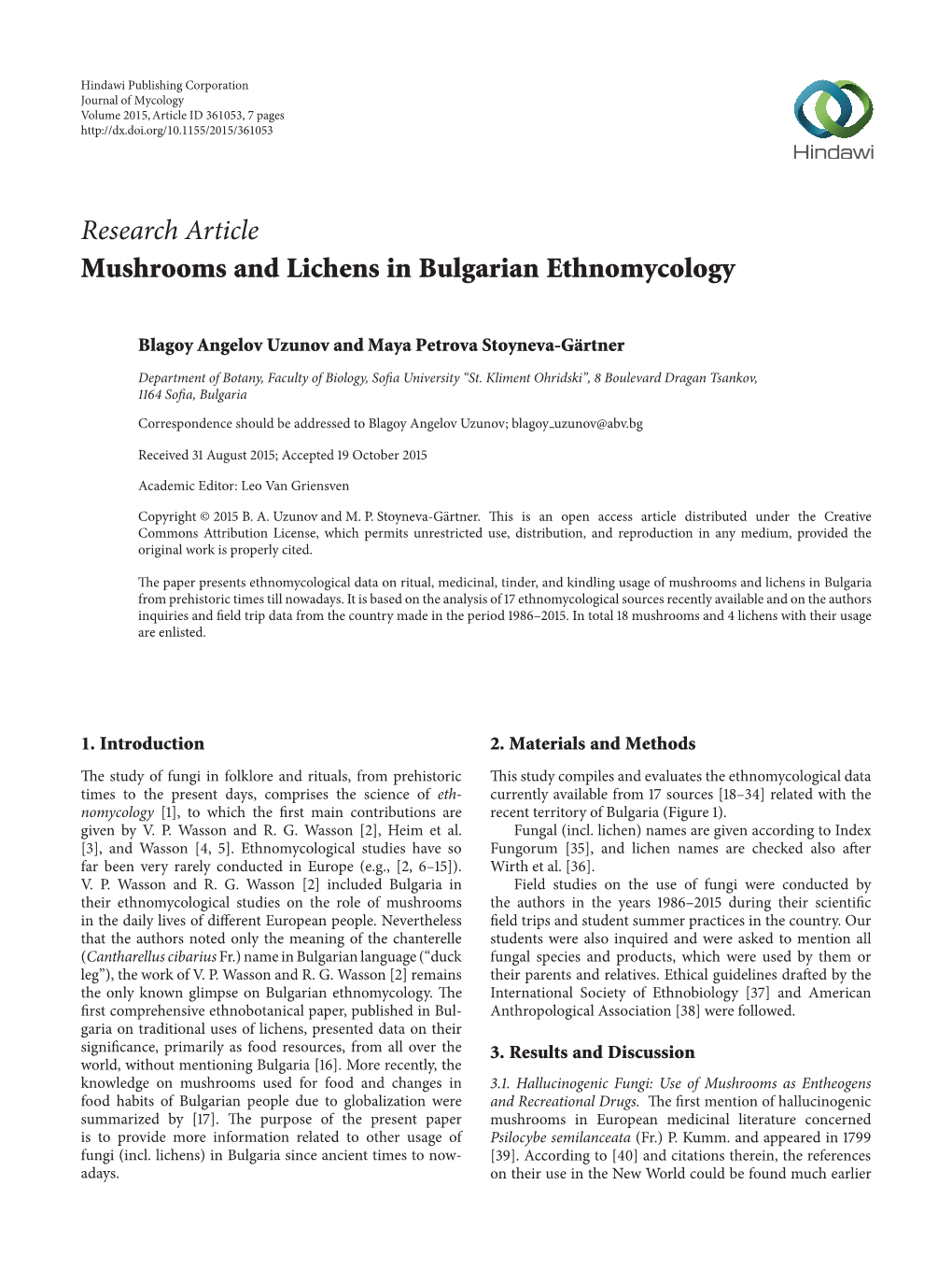 Mushrooms and Lichens in Bulgarian Ethnomycology