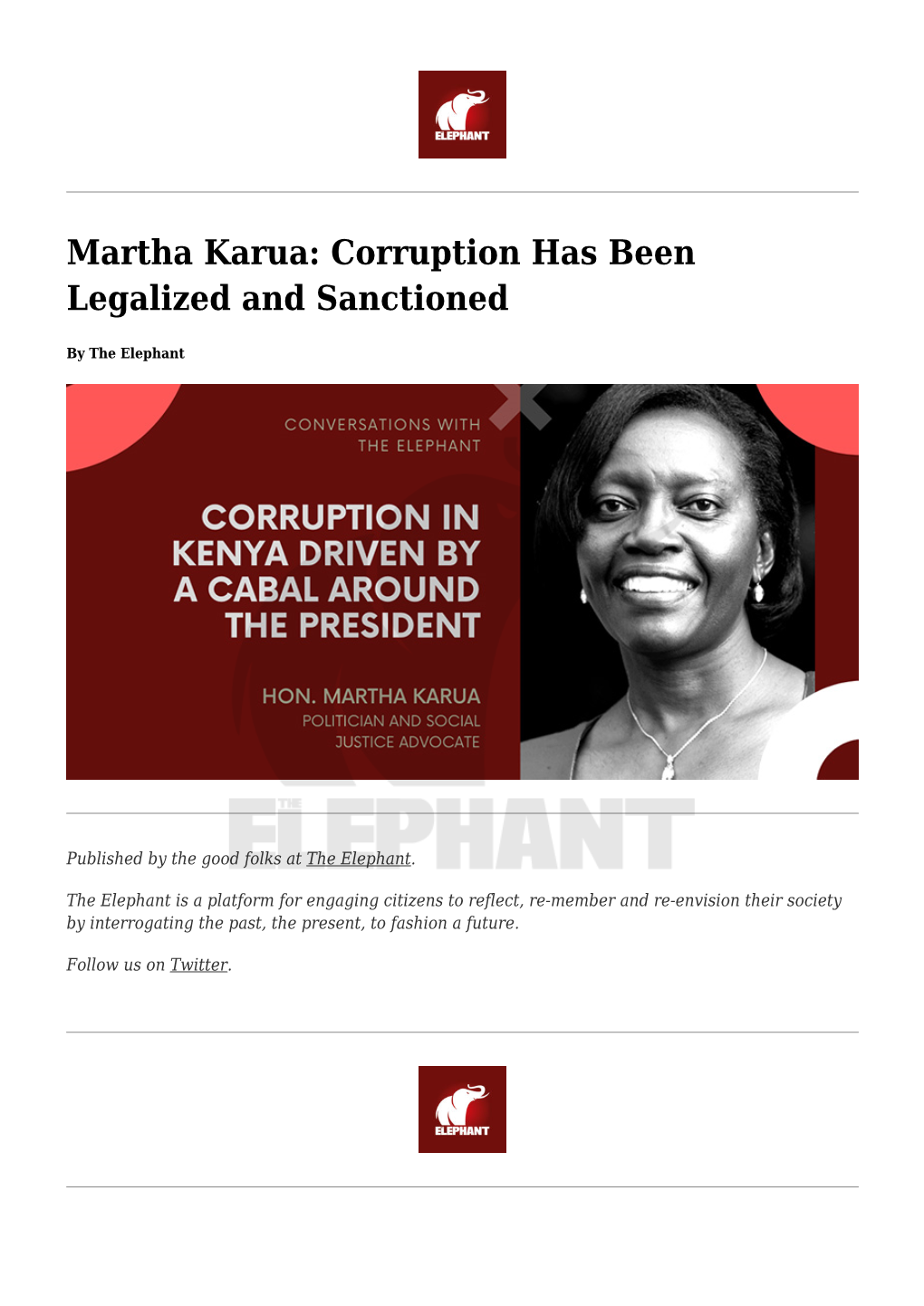 Corruption in Kenya Driven by a Cabal Around the President,How A