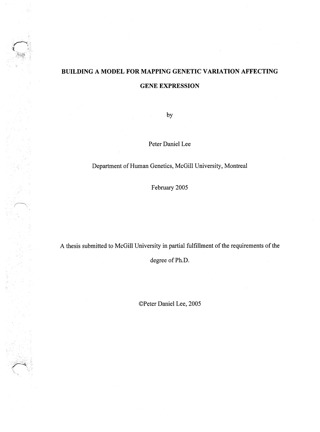 Building a Model for Mapping Gene Tic Variation Affecting