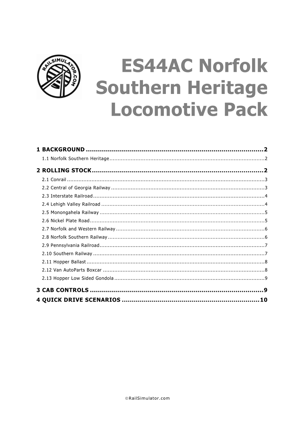 ES44AC Norfolk Southern Heritage Locomotive Pack