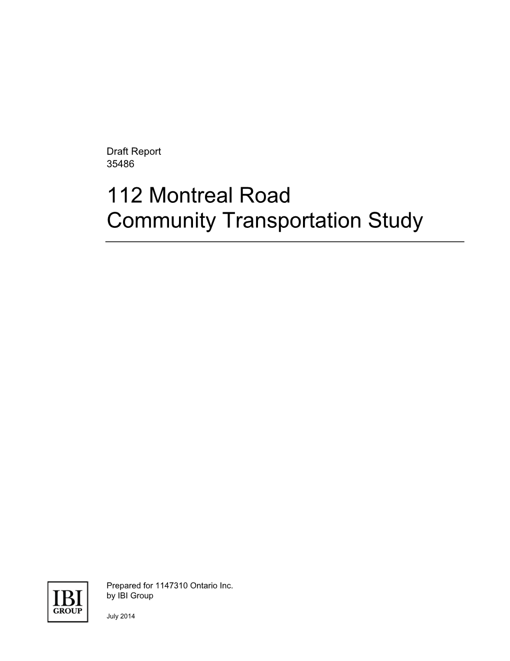 112 Montreal Road Community Transportation Study