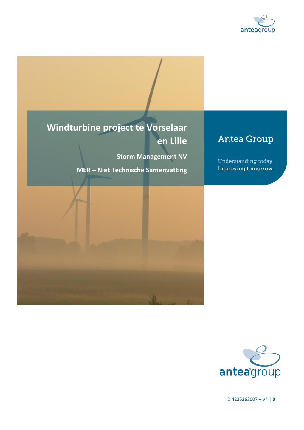 Windturbine Project Te Vorselaar En Lille Storm Management NV MER – Niet Technische Samenvatting