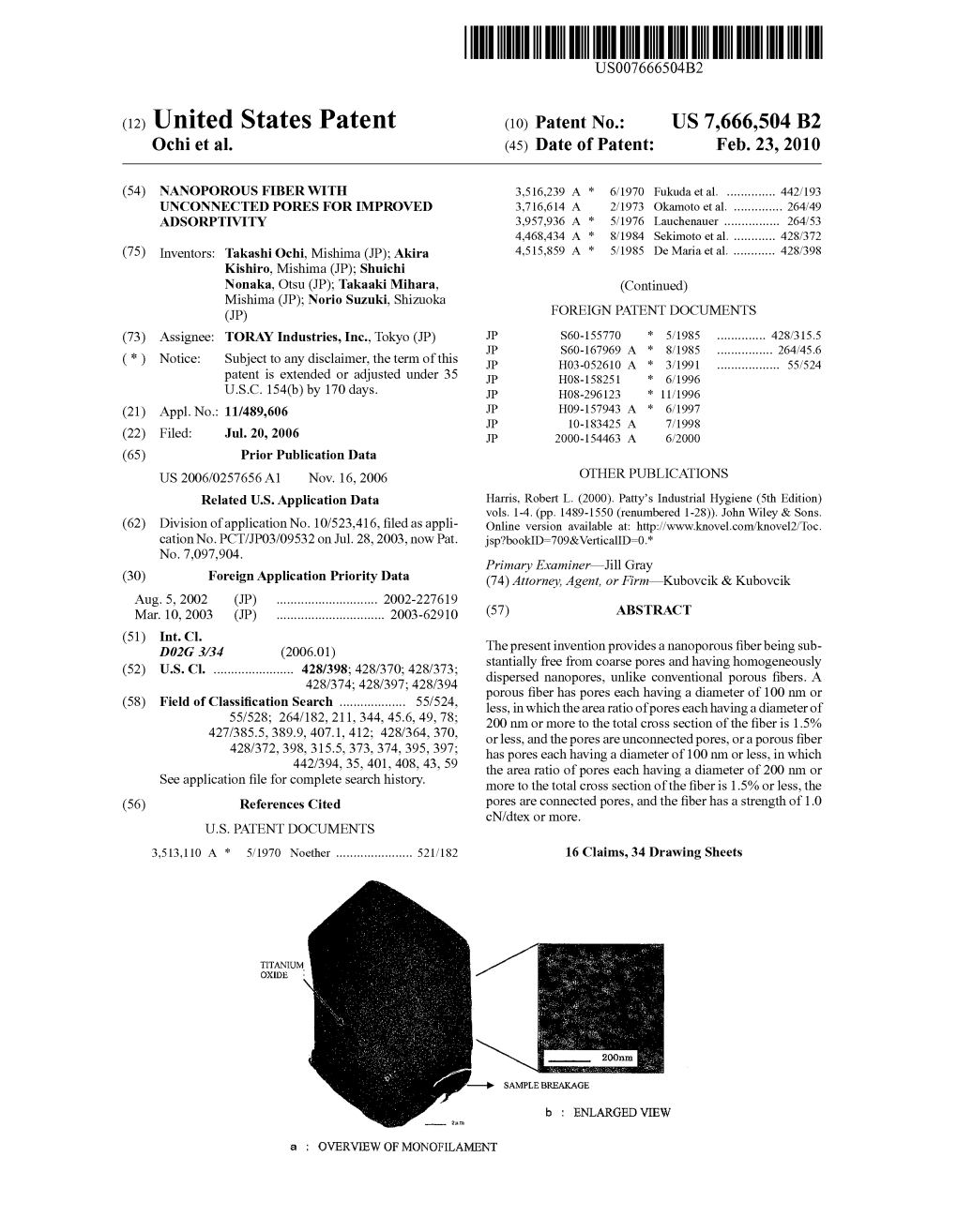 (12) United States Patent (10) Patent No.: US 7,666,504 B2 Ochi Et Al