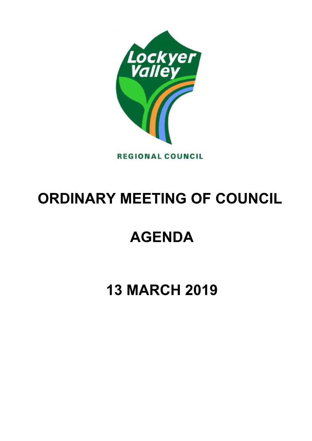 Agenda of Ordinary Council