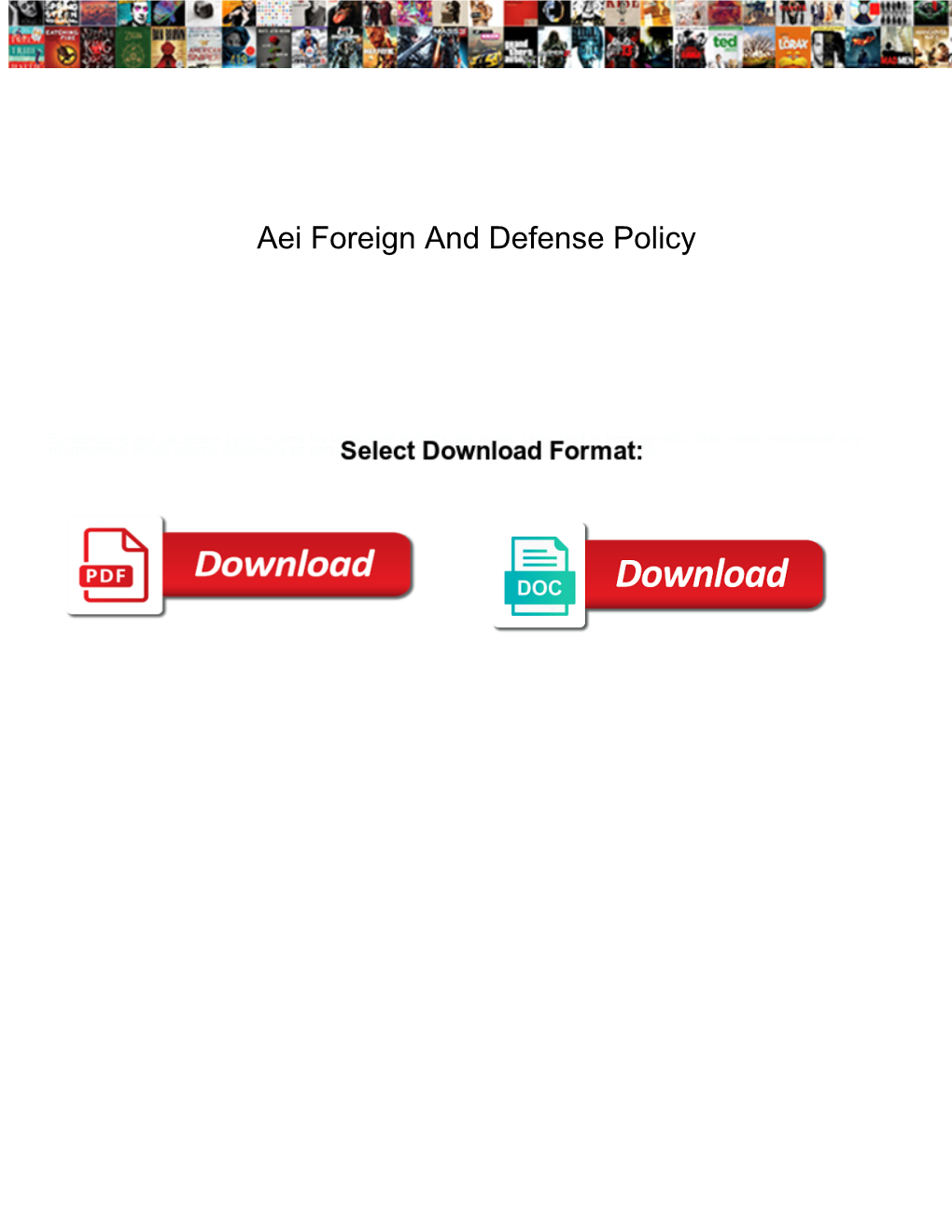 Aei Foreign and Defense Policy