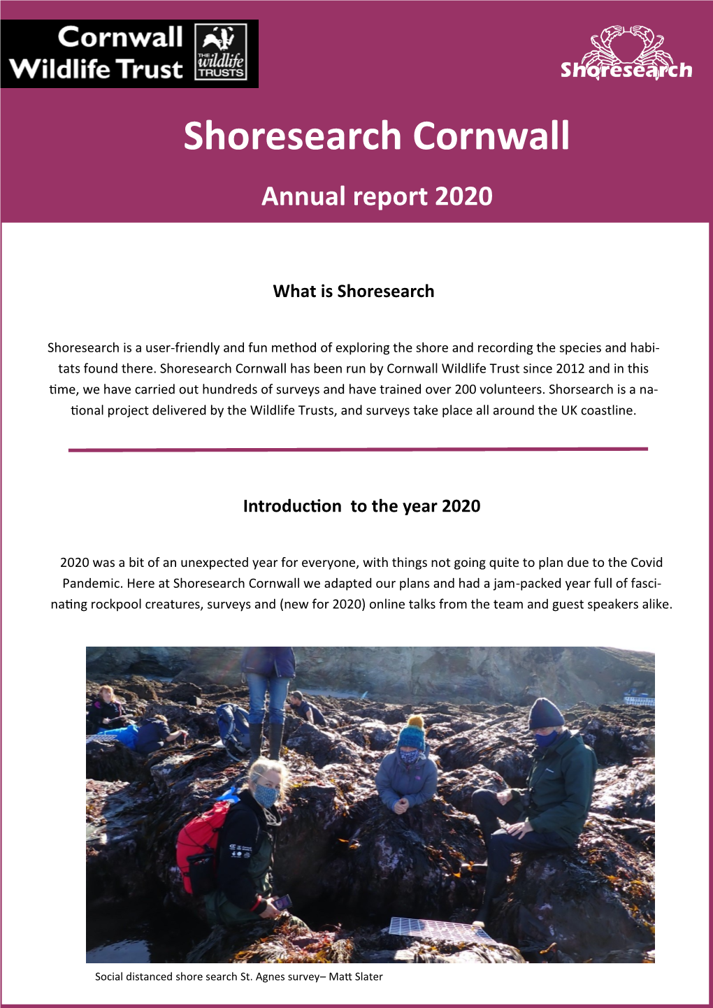 Shoresearch Cornwall Annual Report 2020