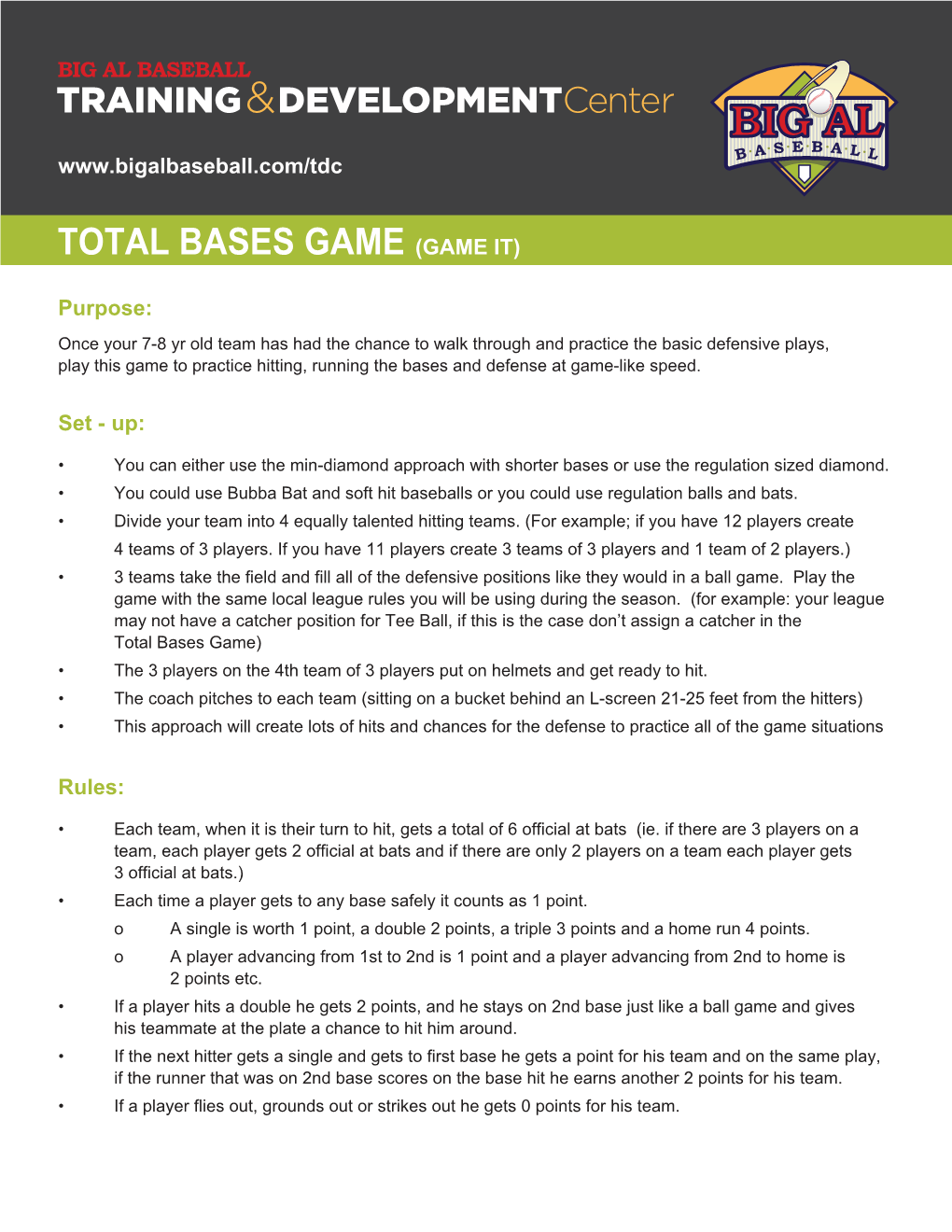 Total Bases Game (Game It)
