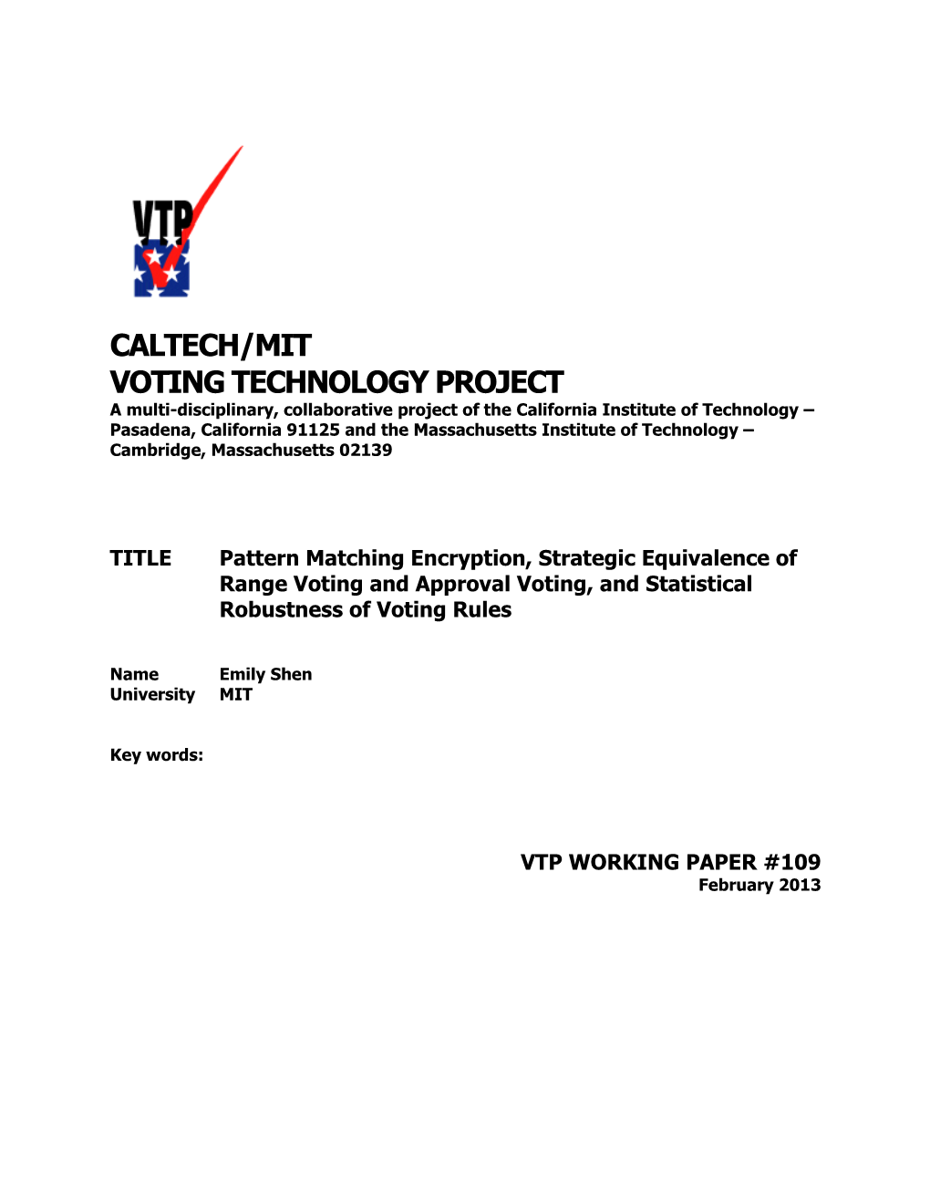 Caltech/Mit Voting Technology Project