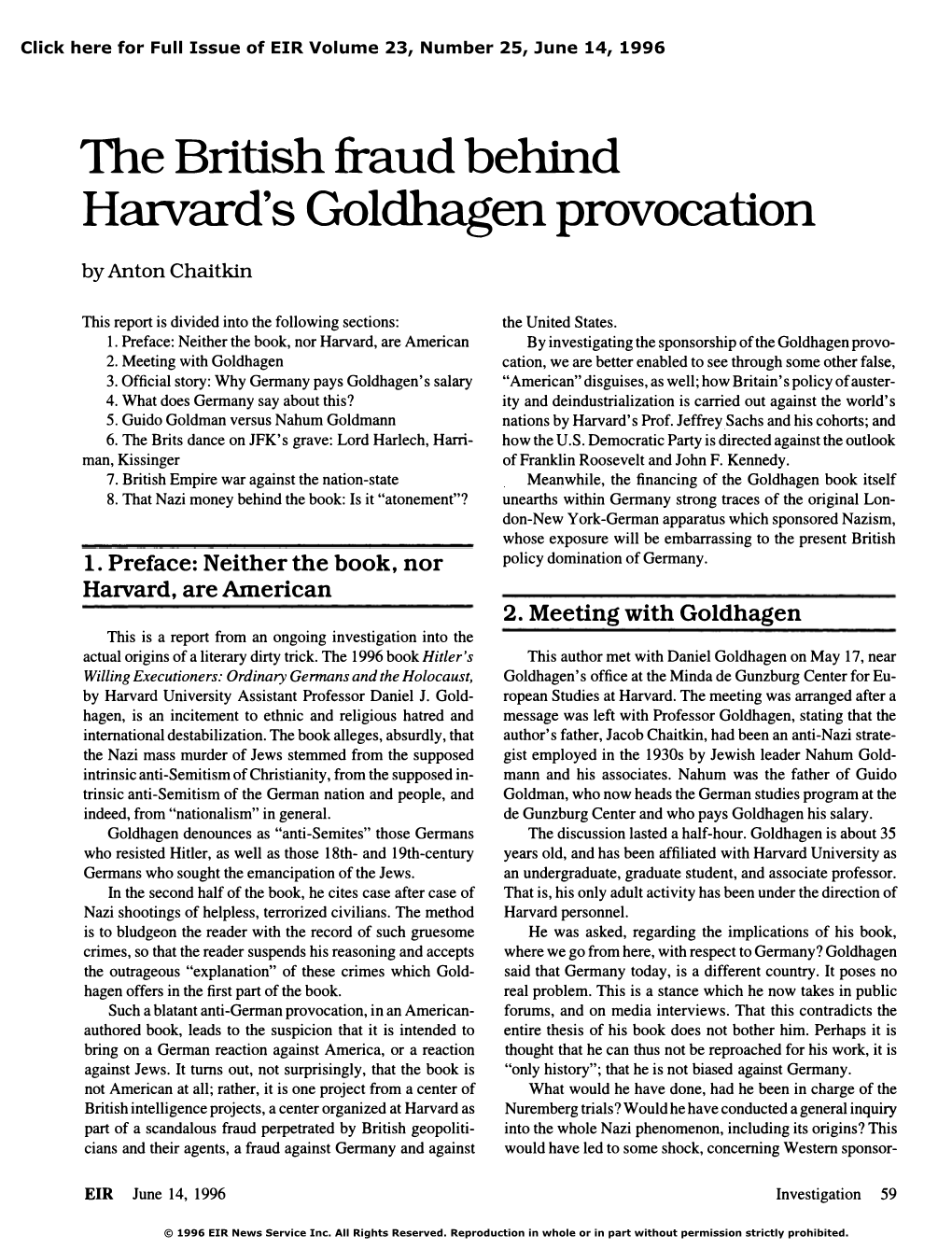 The British Fraud Behind Harvard's Goldhagen Provocation