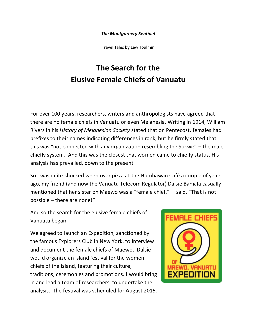 The Search for the Elusive Female Chiefs of Vanuatu
