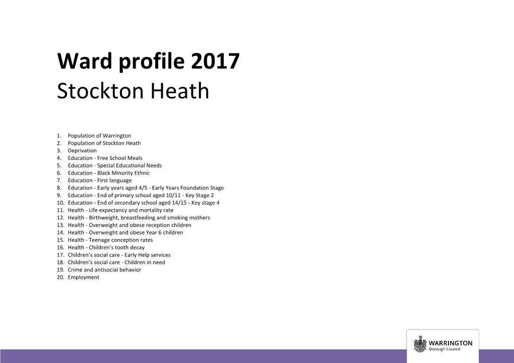 Ward Profile 2017 Stockton Heath