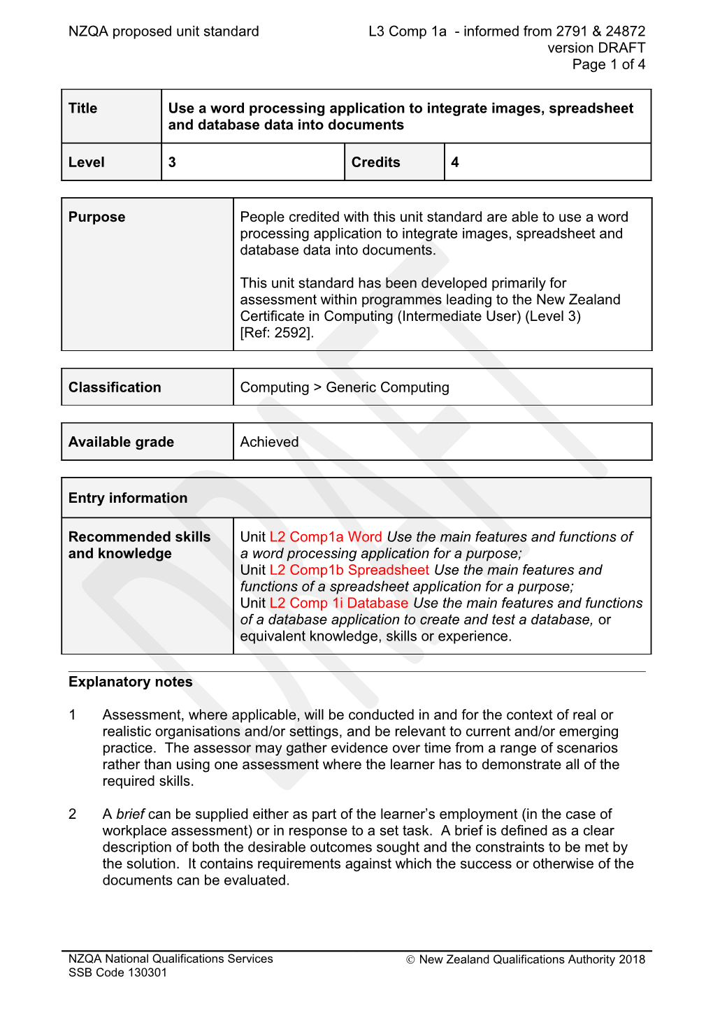 2791 Integrate Spreadsheet and Database Data Into Word Processed Documents to Meet a Set Brief