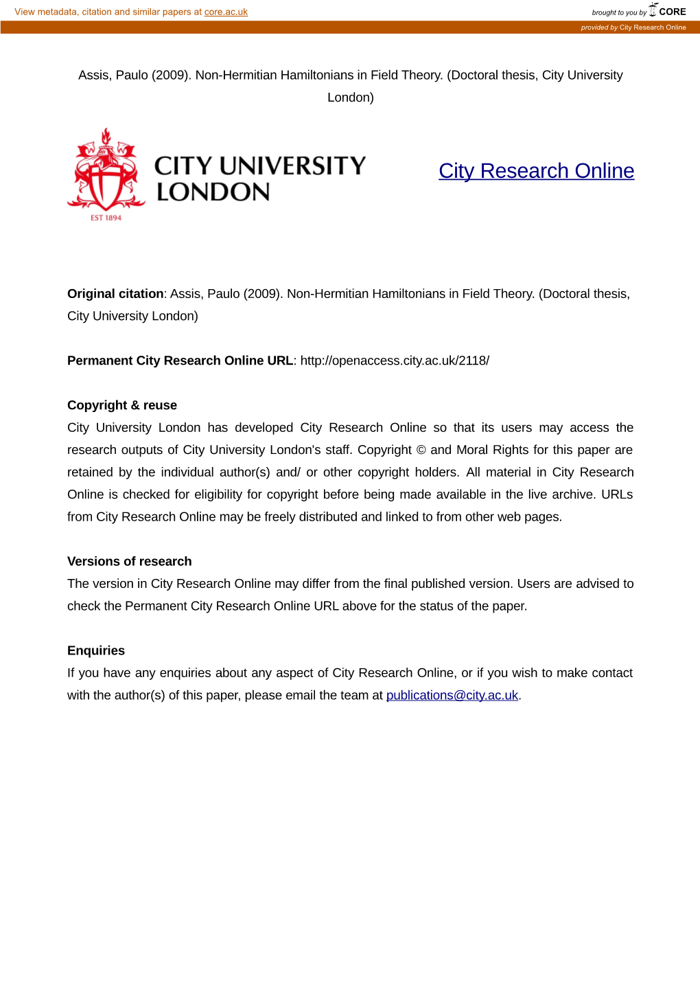 City Research Online