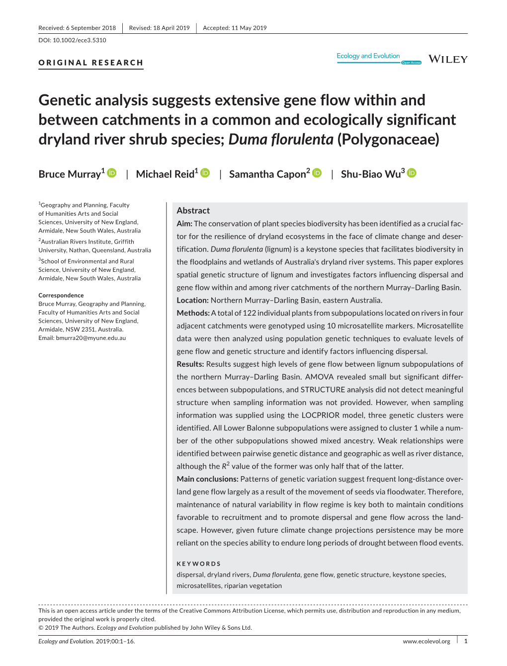 Genetic Analysis Suggests Extensive Gene Flow Within and Between