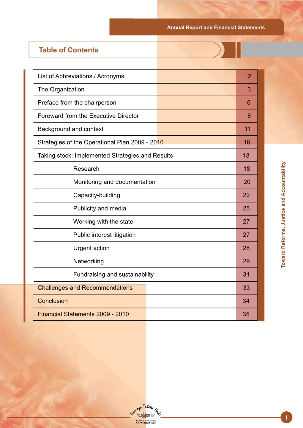 Table of Contents