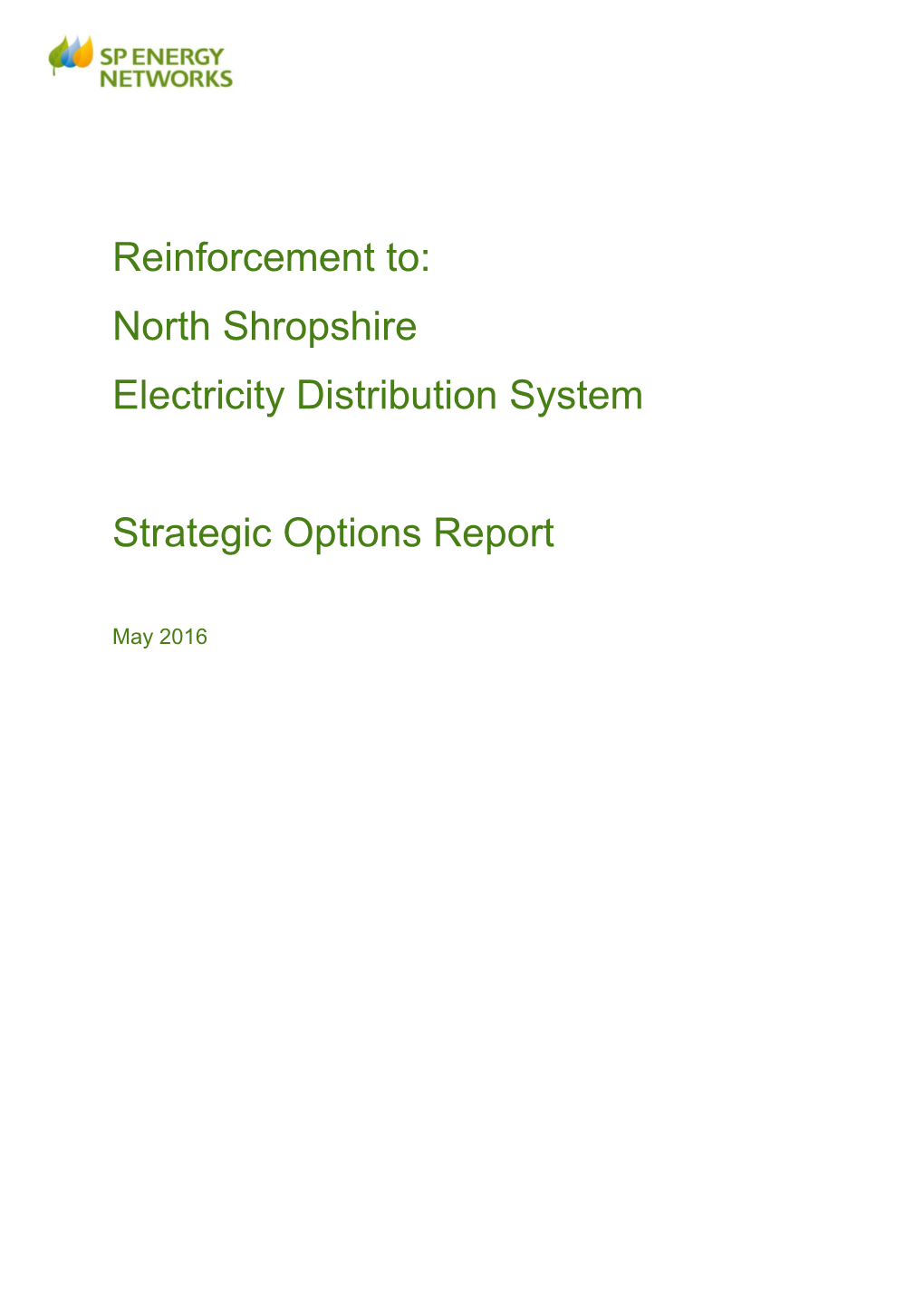 Reinforcement To: North Shropshire Electricity Distribution System