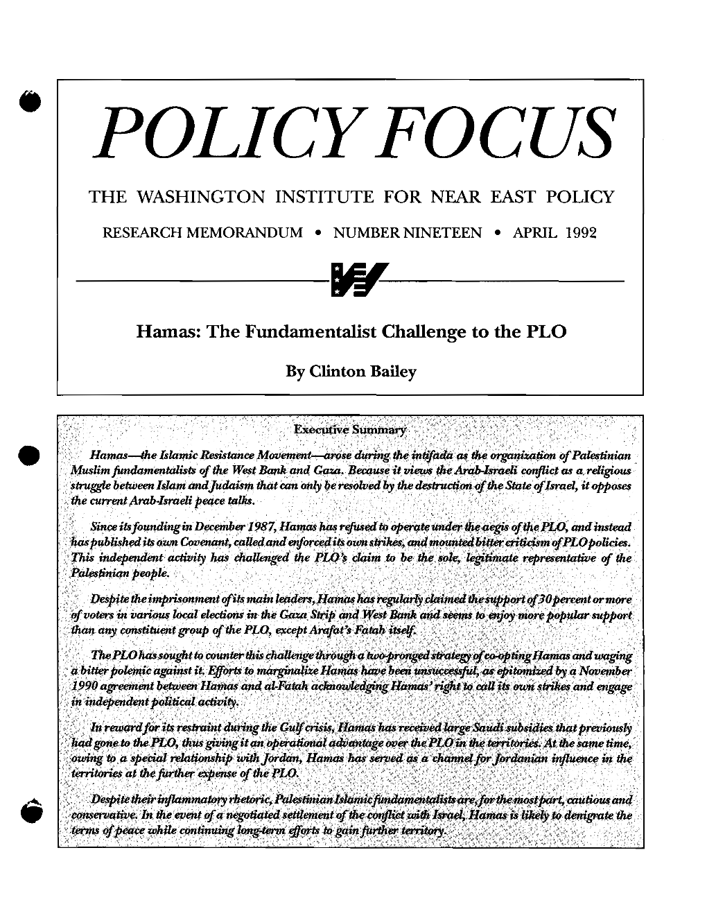 Policyfocus the Washington Institute for Near East Policy