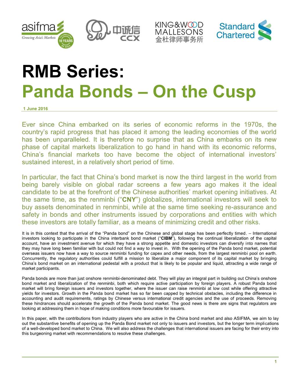 Panda Bonds – on the Cusp