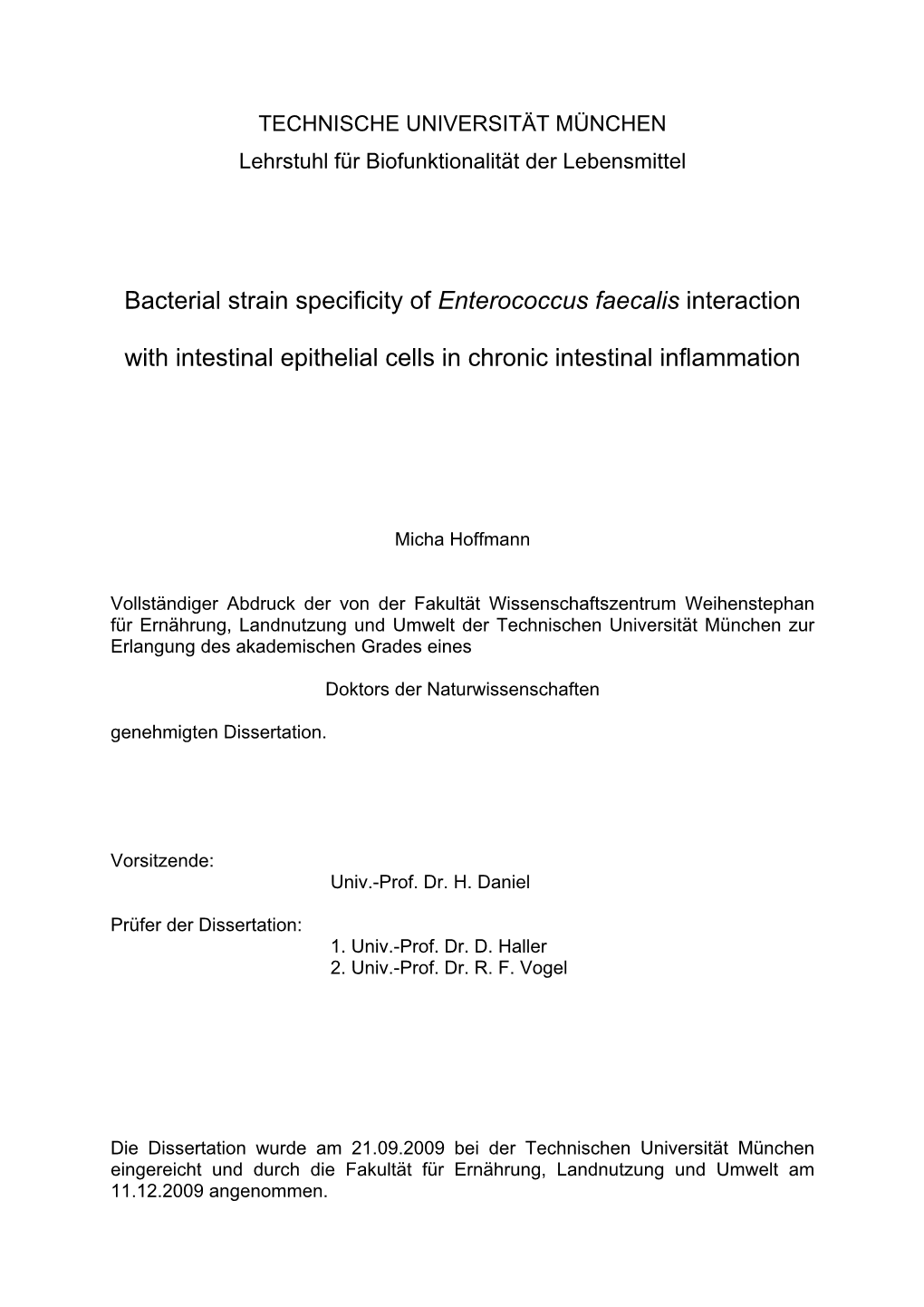 Enterococcus Faecalis Interaction