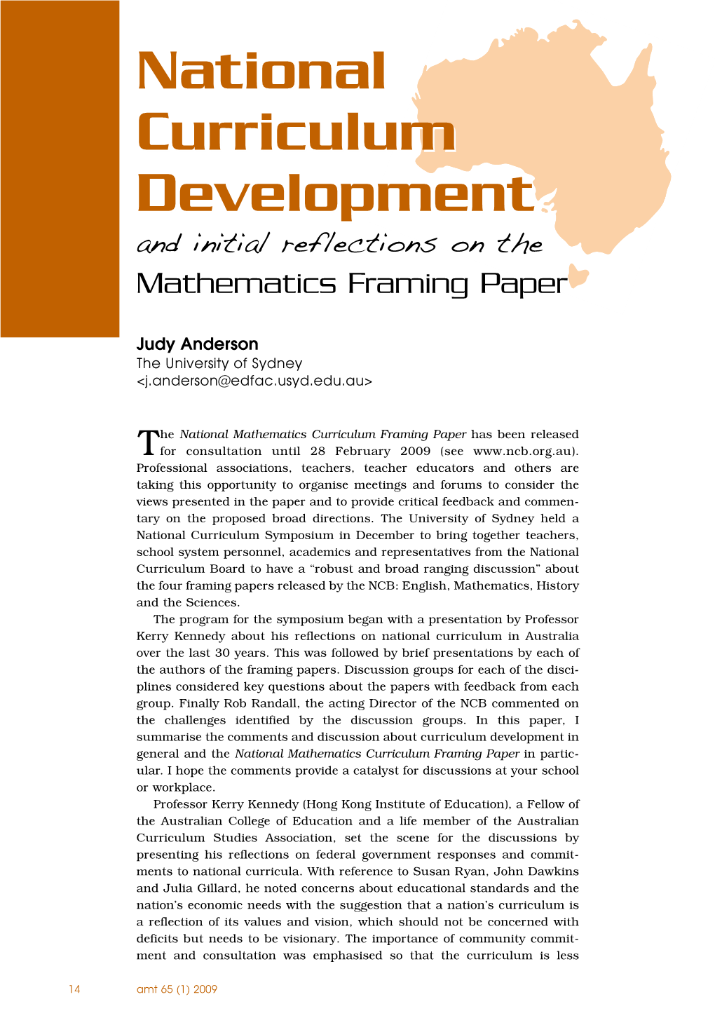 Australian Mathematics Teacher Vol. 65 No. 1