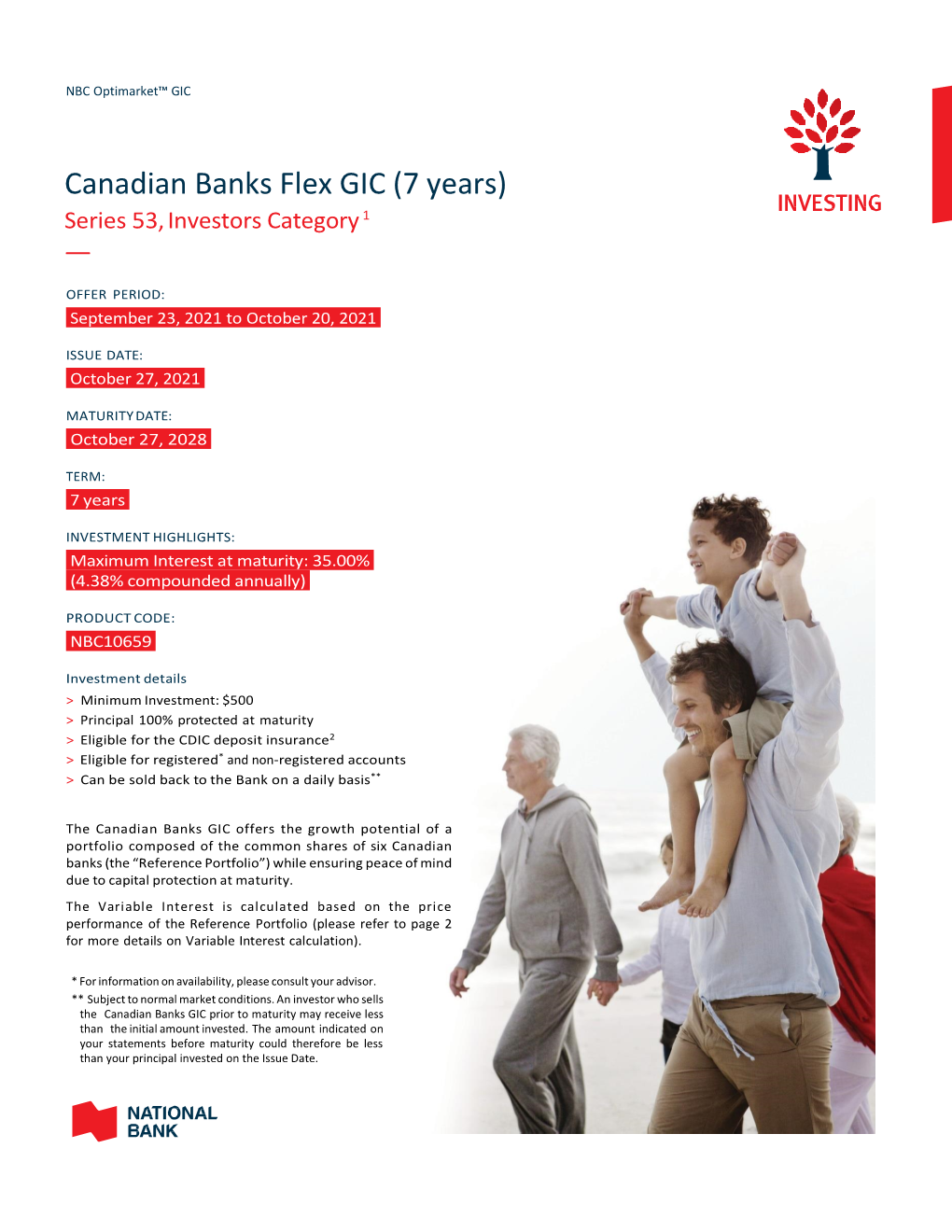 Canadian Banks Flex GIC (7 Years) Series 53, Investors Category 1 —