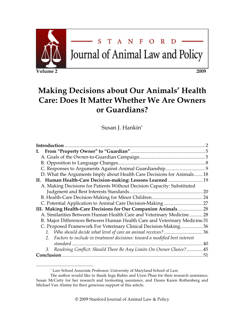 Making Decisions About Our Animals' Health Care