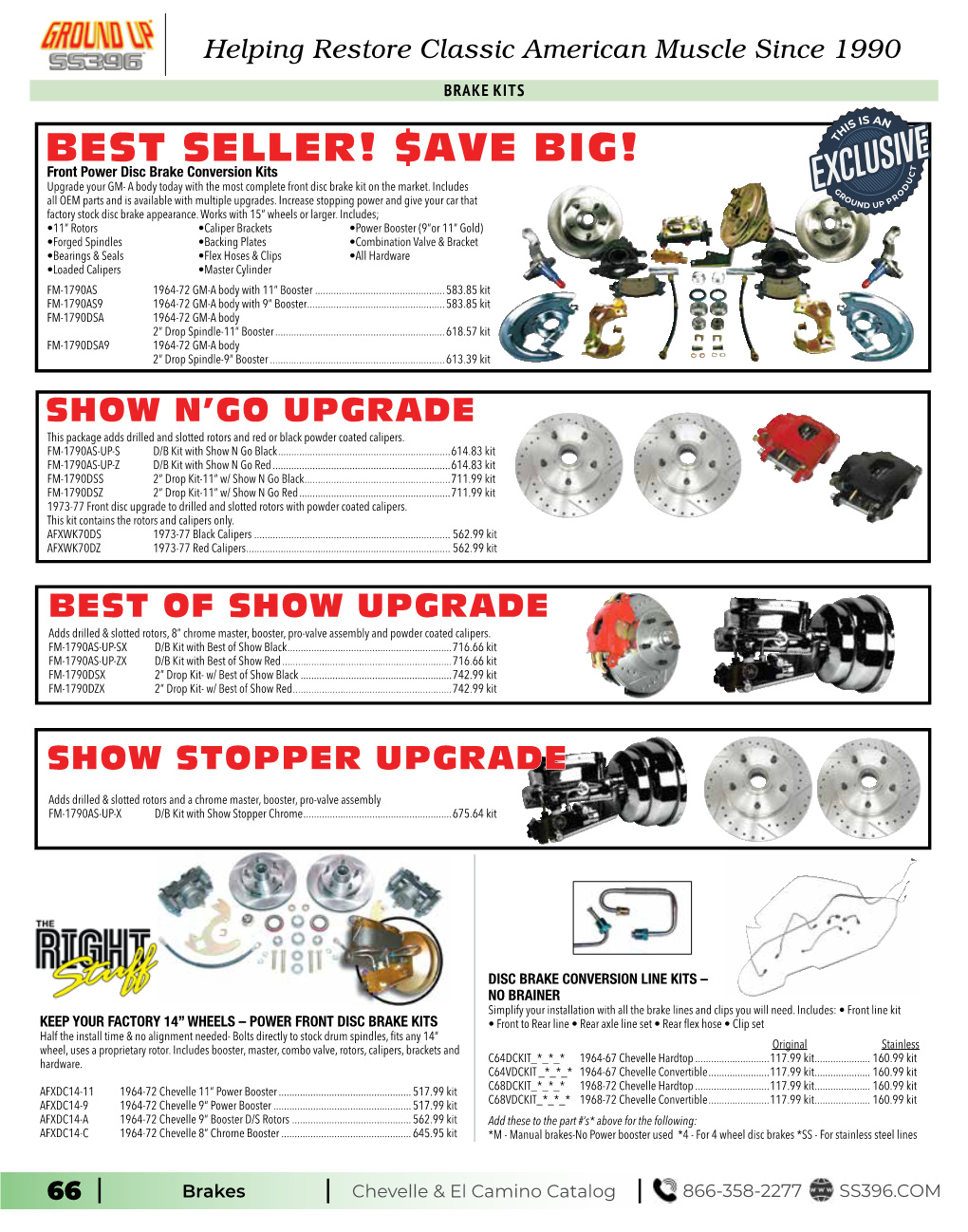 BEST SELLER! $AVE BIG! T T Front Power Disc Brake Conversion Kits C U Upgrade Your GM- a Body Today with the Most Complete Front Disc Brake Kit on the Market