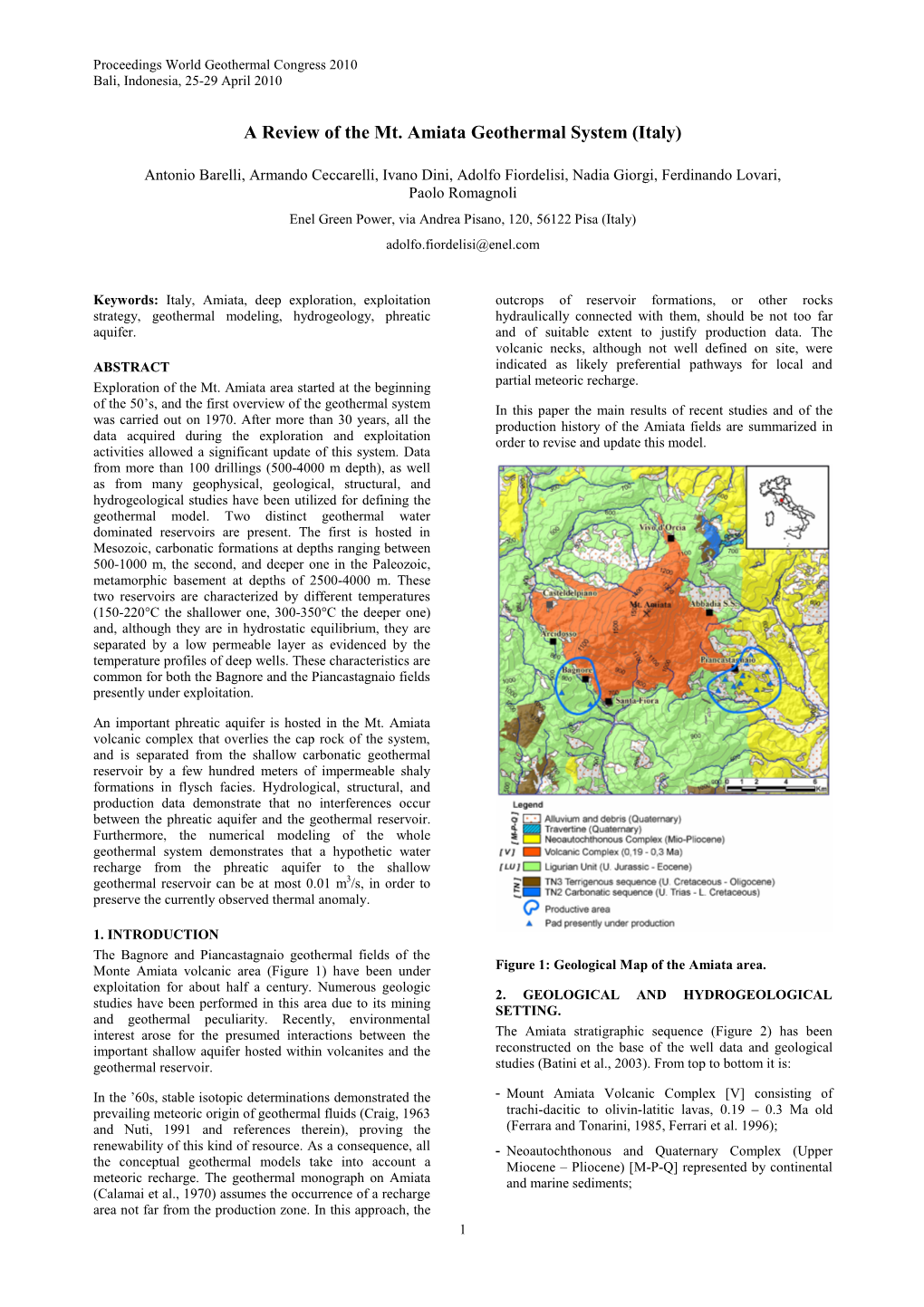 A Review of the Mt. Amiata Geothermal System (Italy)