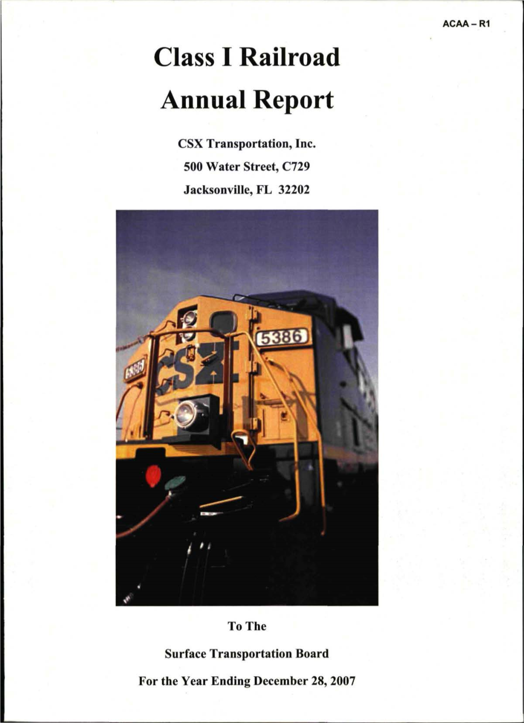 Class I Railroad Annual Report