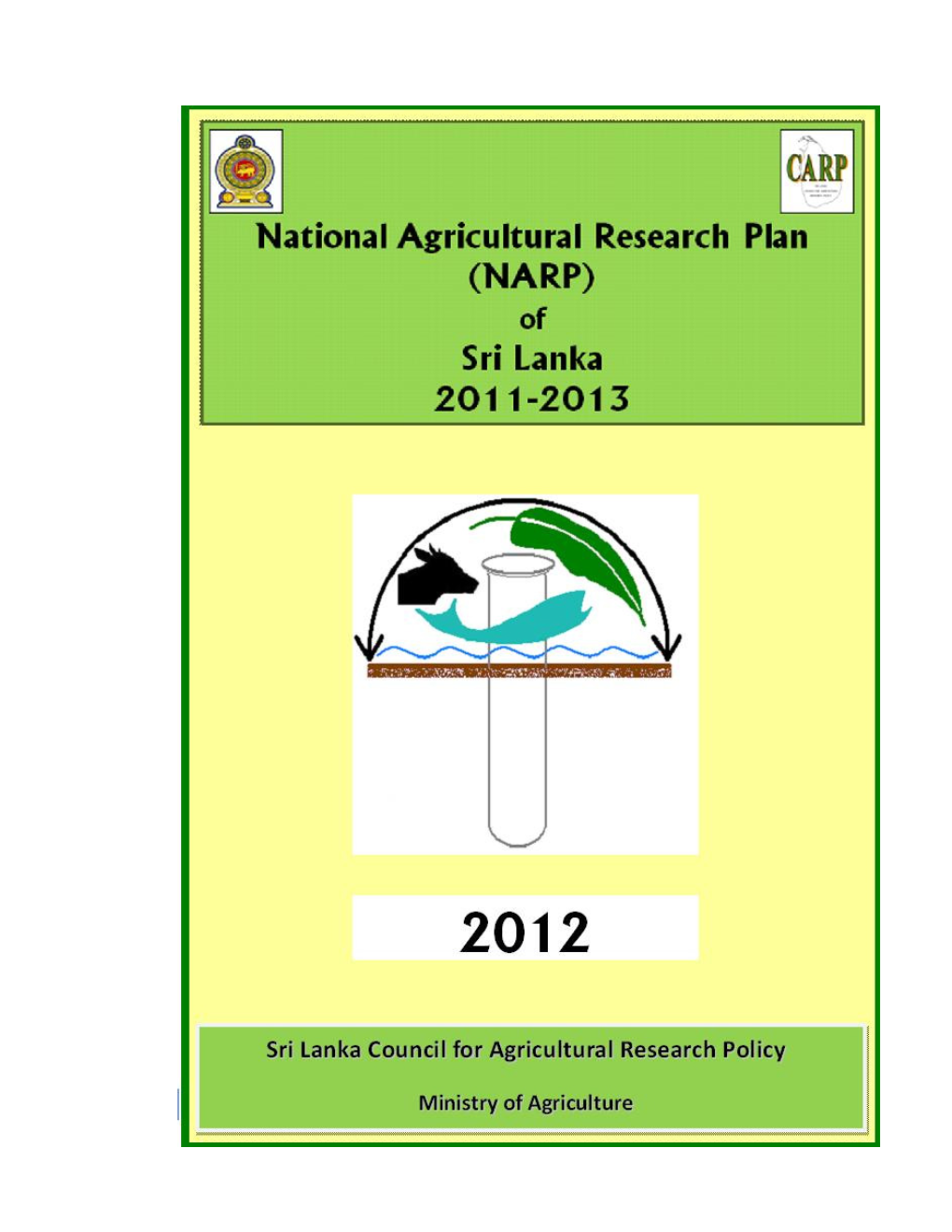 National Agricultural Research Plan (NARP)…………………………