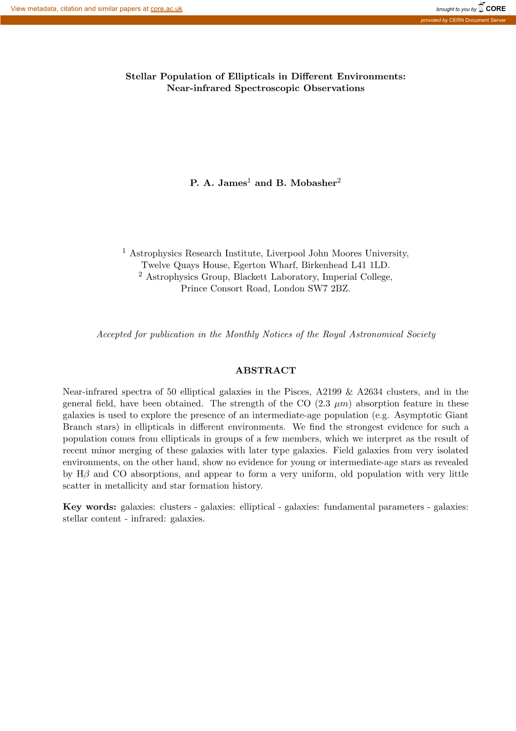 Stellar Population of Ellipticals in Different Environments