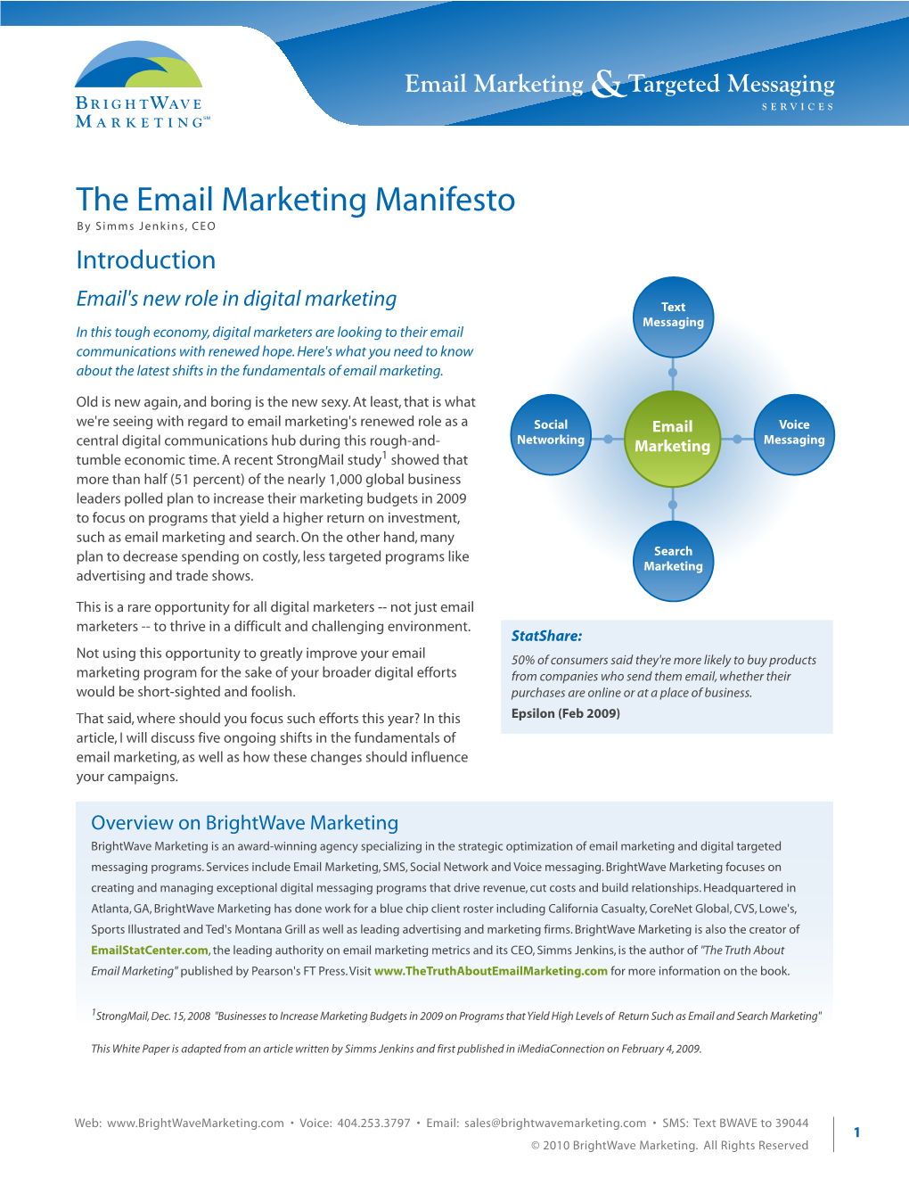 The Email Marketing Manifesto Bym Si Ms Jenkins, CEO Intru Od Ction