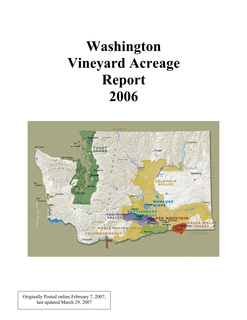 Washington Vineyard Acreage Report 2006