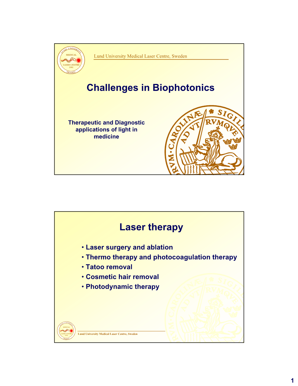 Challenges in Biophotonics Laser Therapy