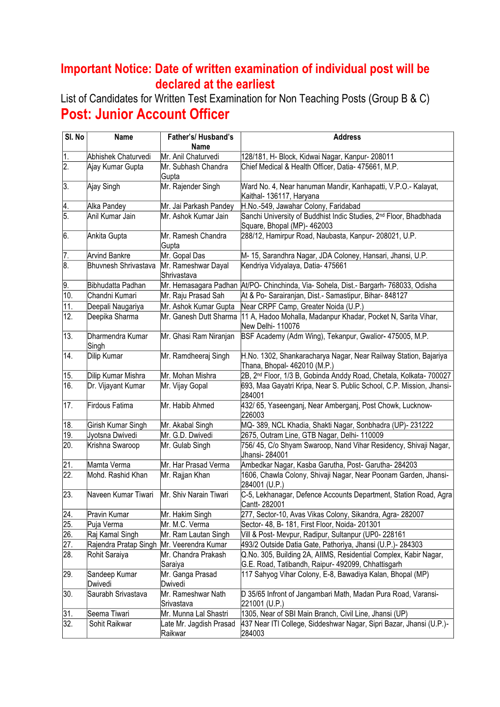 Junior Account Officer