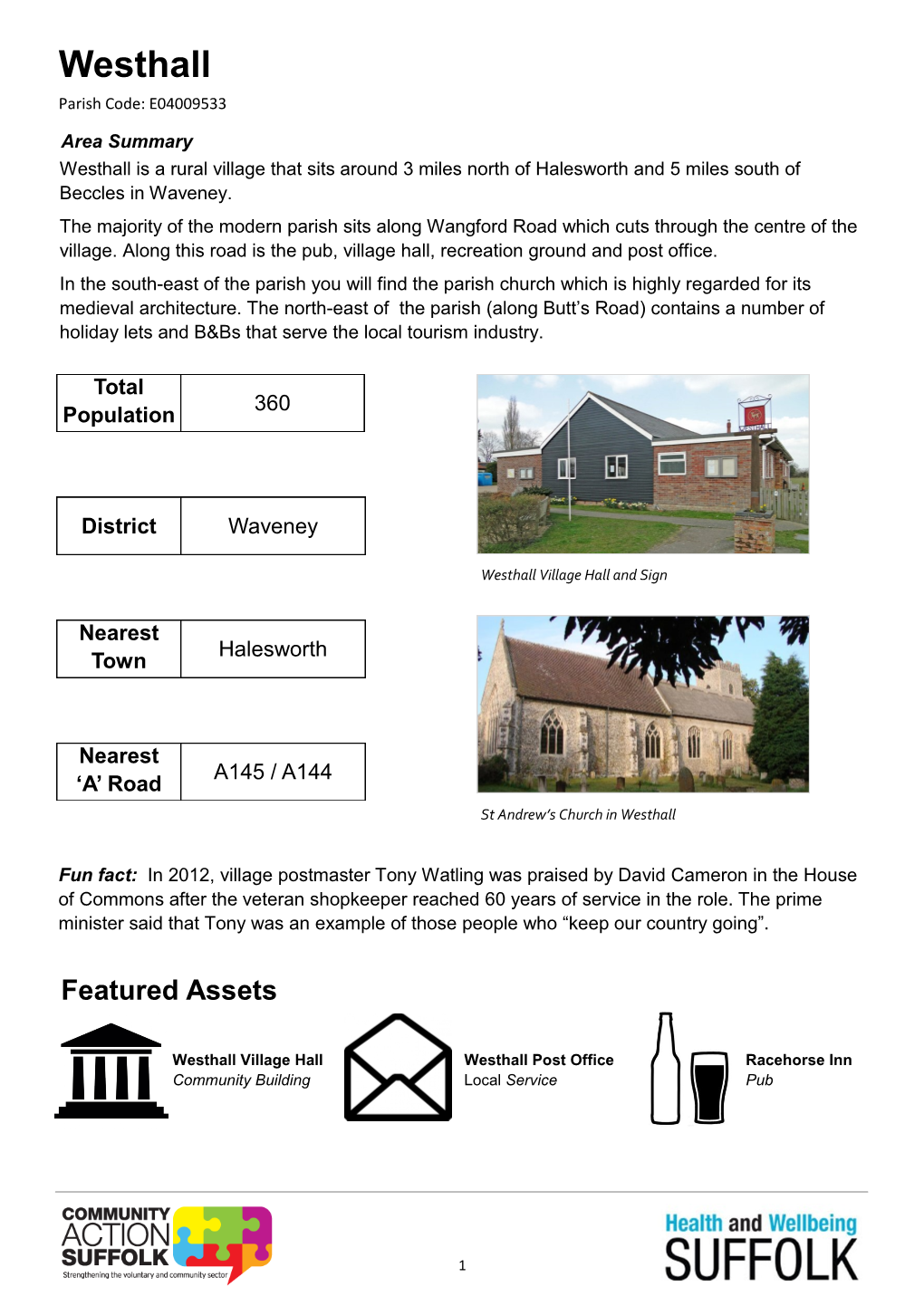 Westhall Parish Code: E04009533