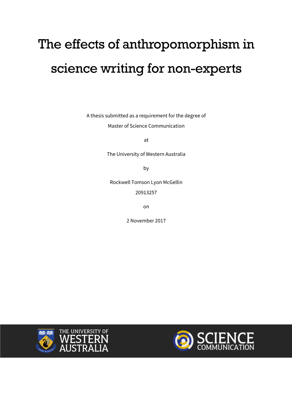 The Effects of Anthropomorphism in Science Writing for Non-Experts