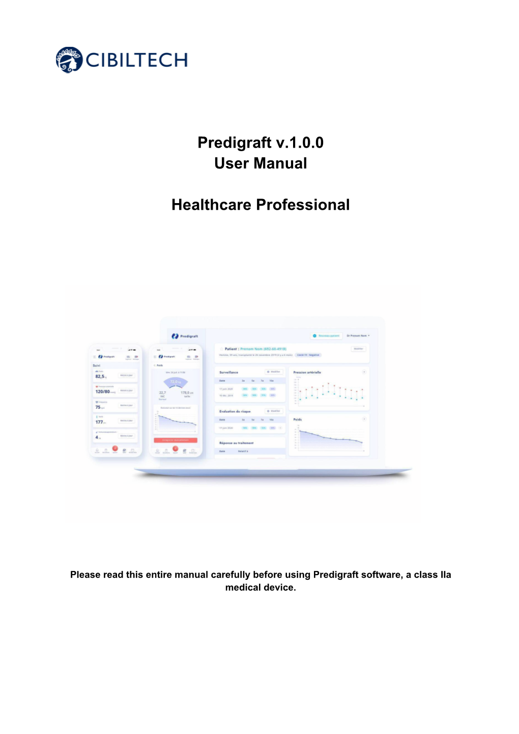 Predigraft V.1.0.0 User Manual Healthcare Professional