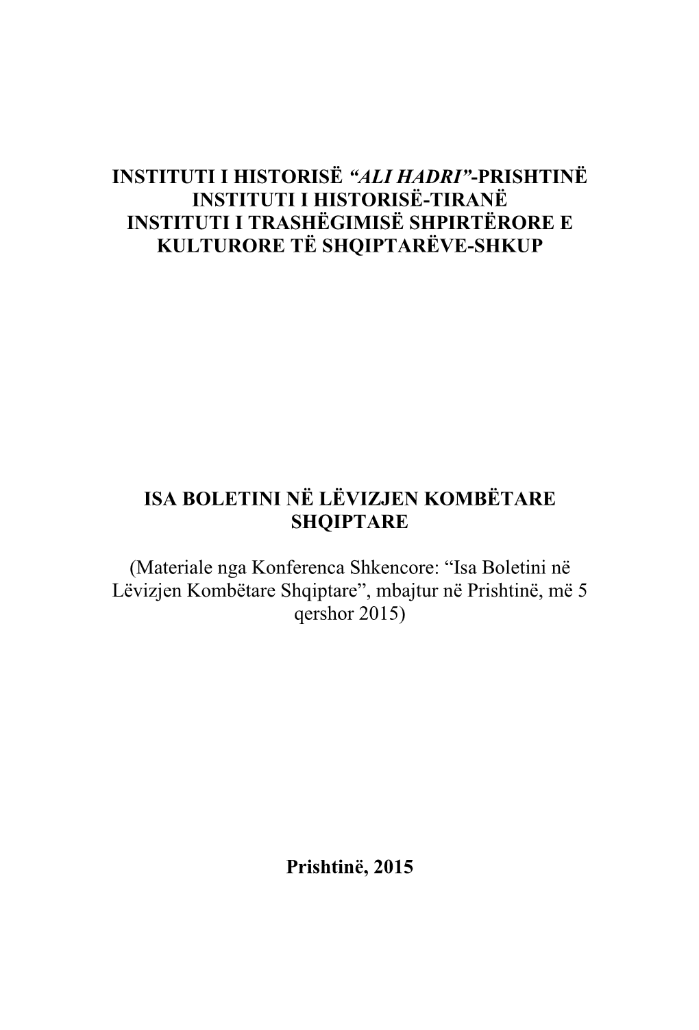 2. Isa Boletini Në Lëvizjen Kombëtare