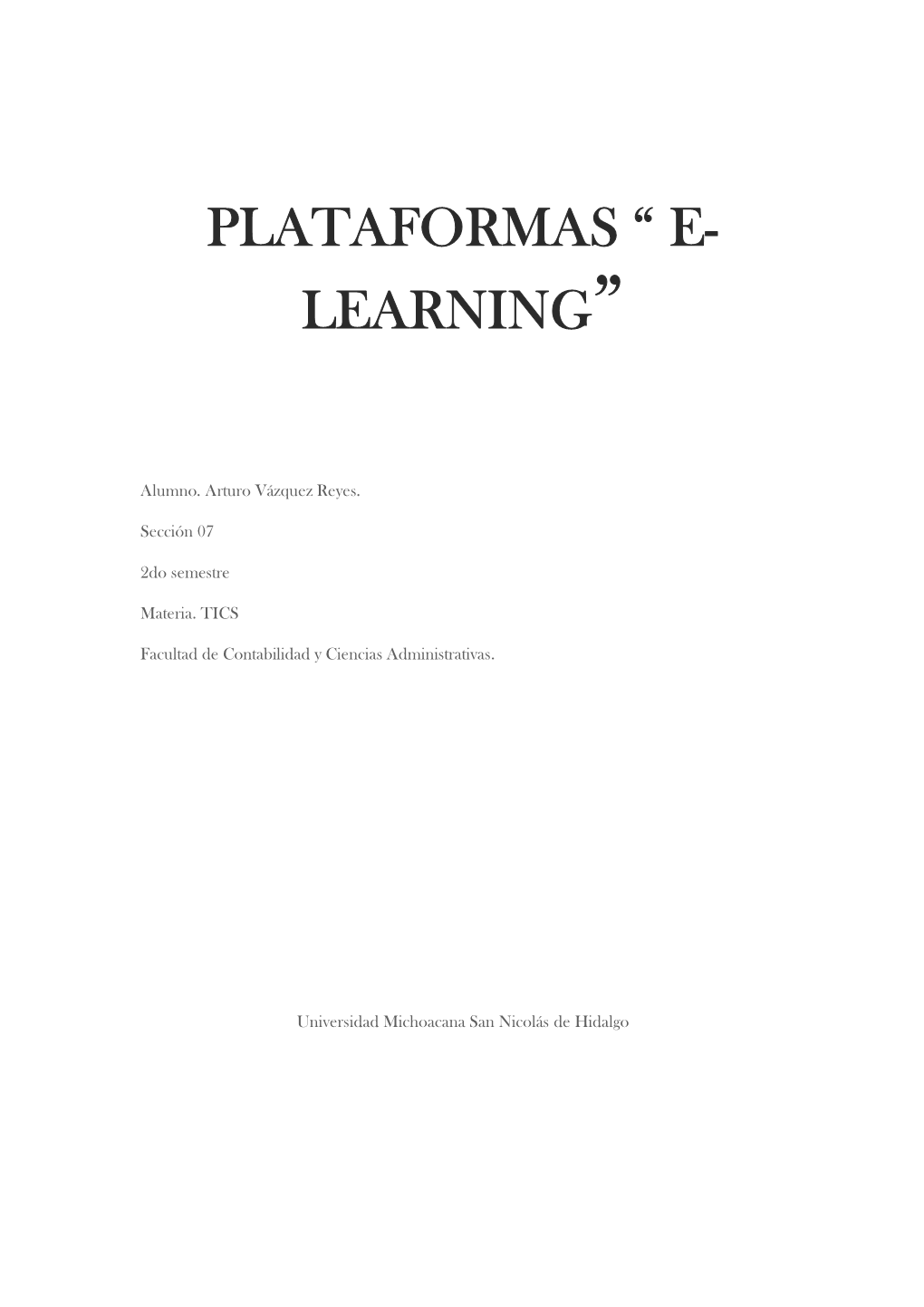 Plataformas “ E- Learning”