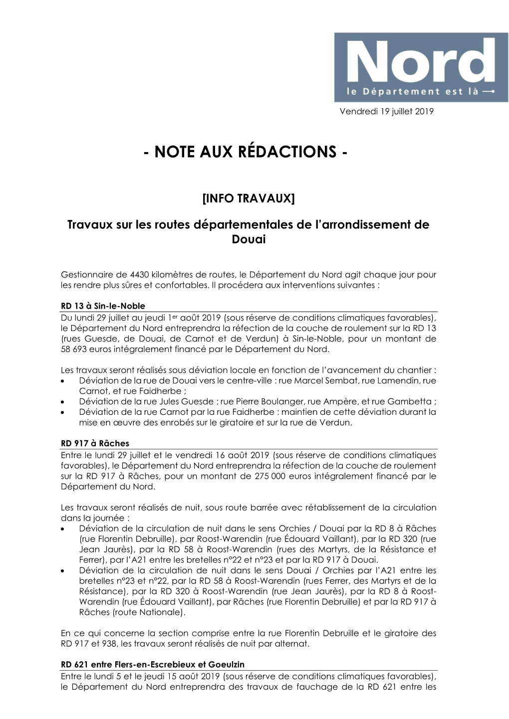 Note Aux Rédactions