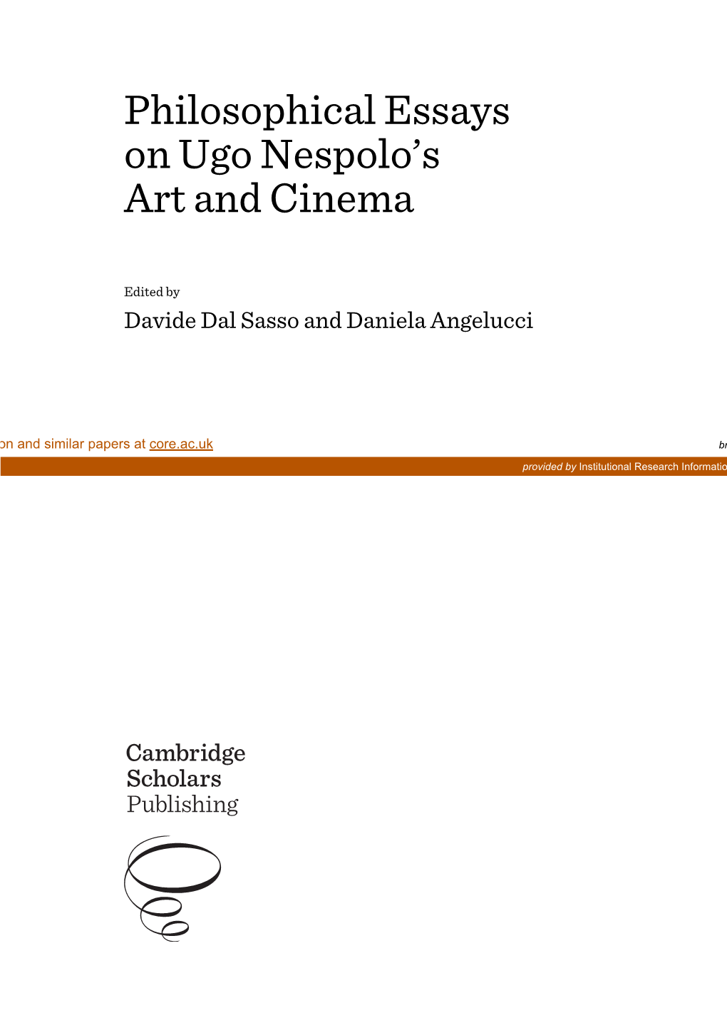 Philosophical Essays on Ugo Nespolo's Art and Cinema