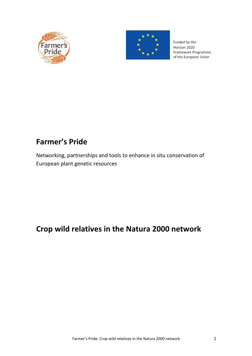 Farmer's Pride Crop Wild Relatives in the Natura 2000 Network
