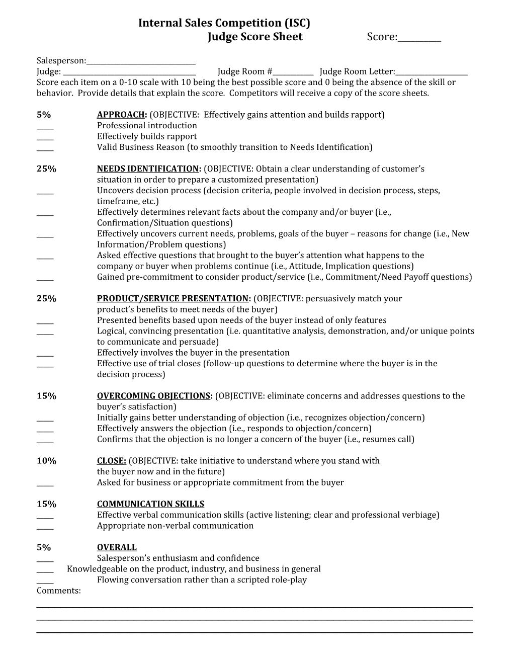 PSLS 3440 Peer Evaluation Form