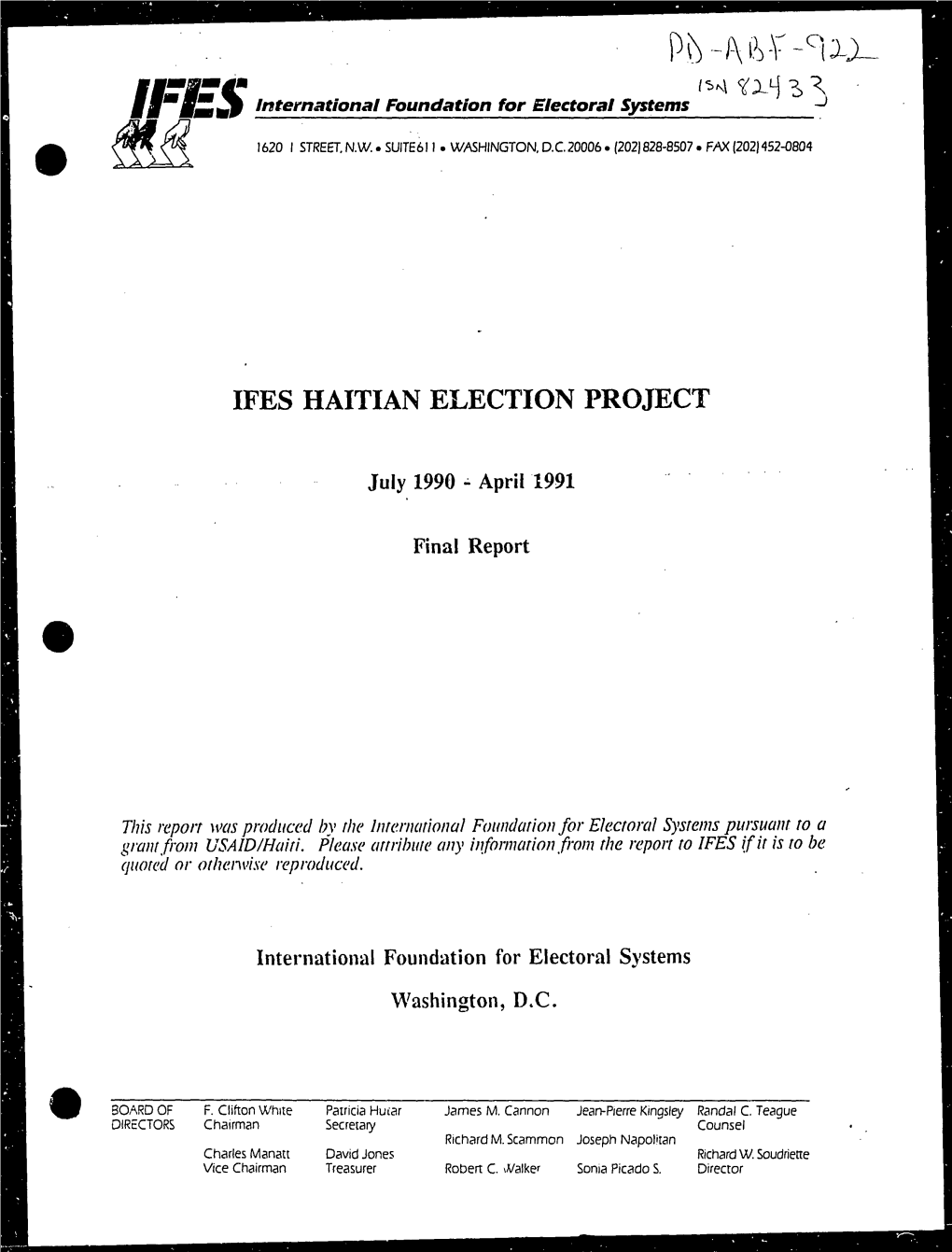 Ifes Haitian Election Project