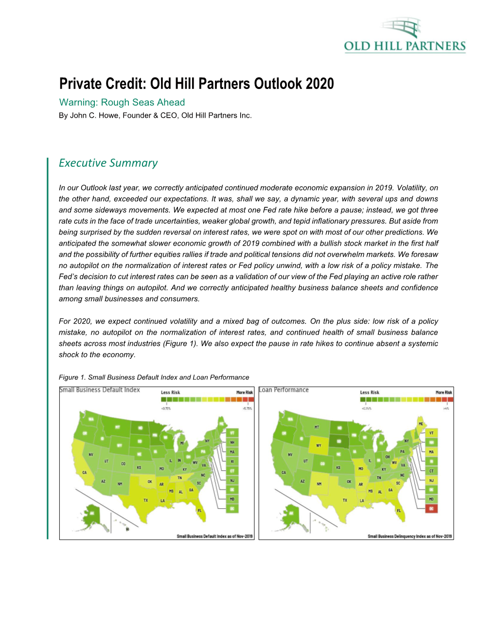 Private Credit: Old Hill Partners Outlook 2020 Warning: Rough Seas Ahead by John C