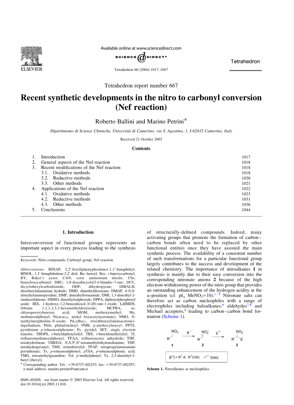 Nef Reaction)