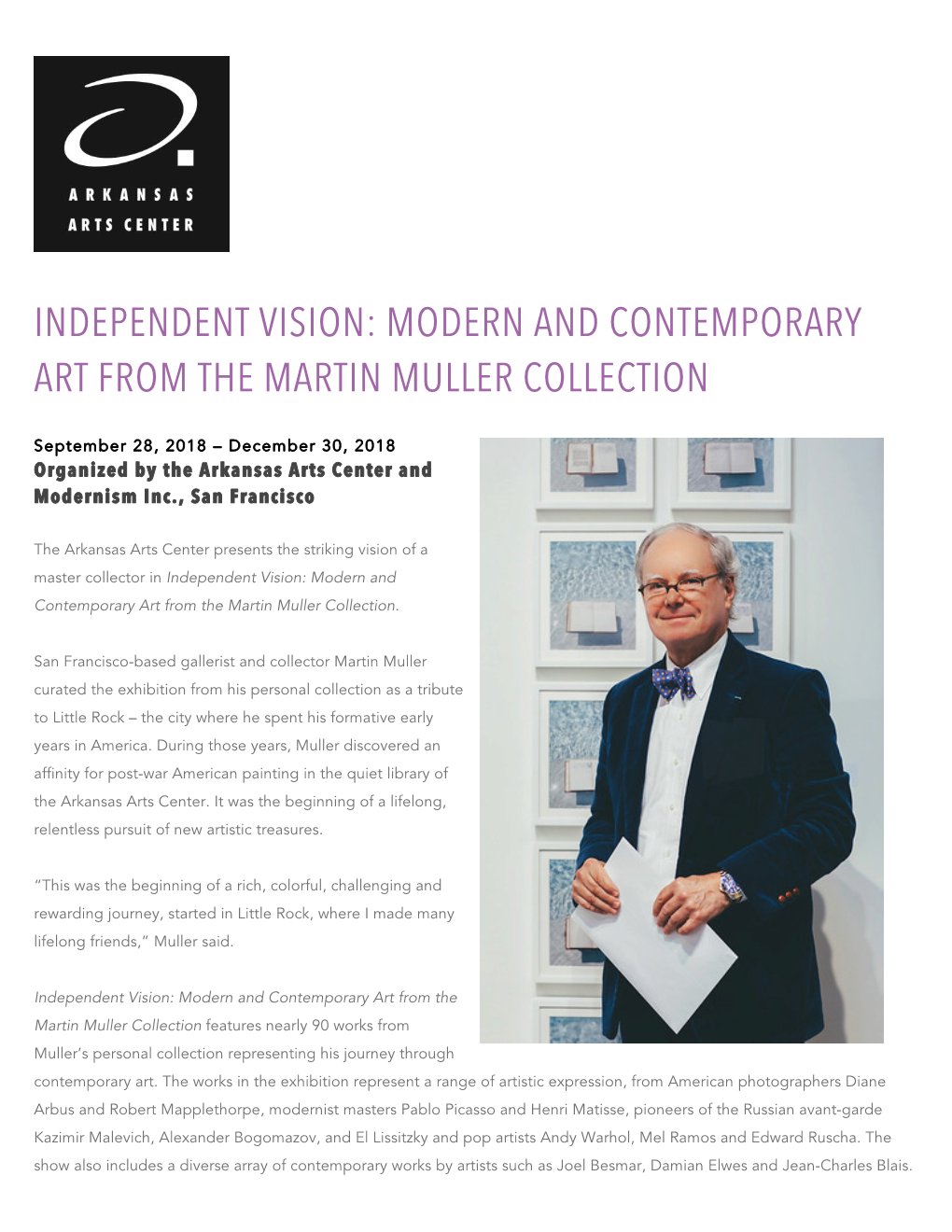 Independent Vision: Modern and Contemporary Art from the Martin Muller Collection