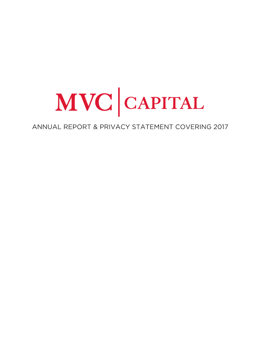 Annual Report & Privacy Statement Covering 2017