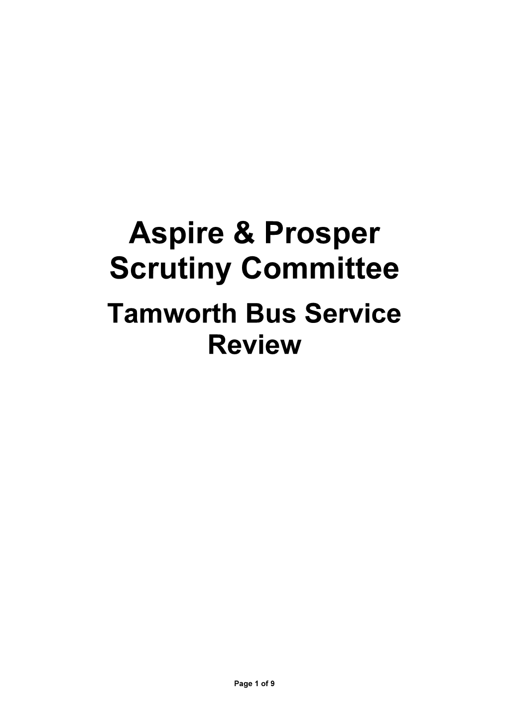 Aspire & Prosper Scrutiny Committee